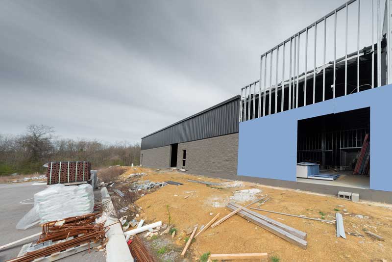 retail business financing - new strip mall under construction