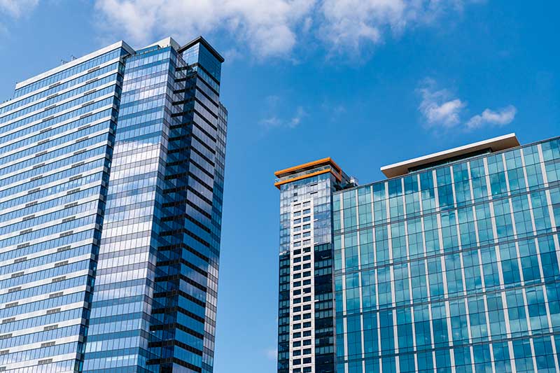 acquisition financing lenders - shot of modern office buildings